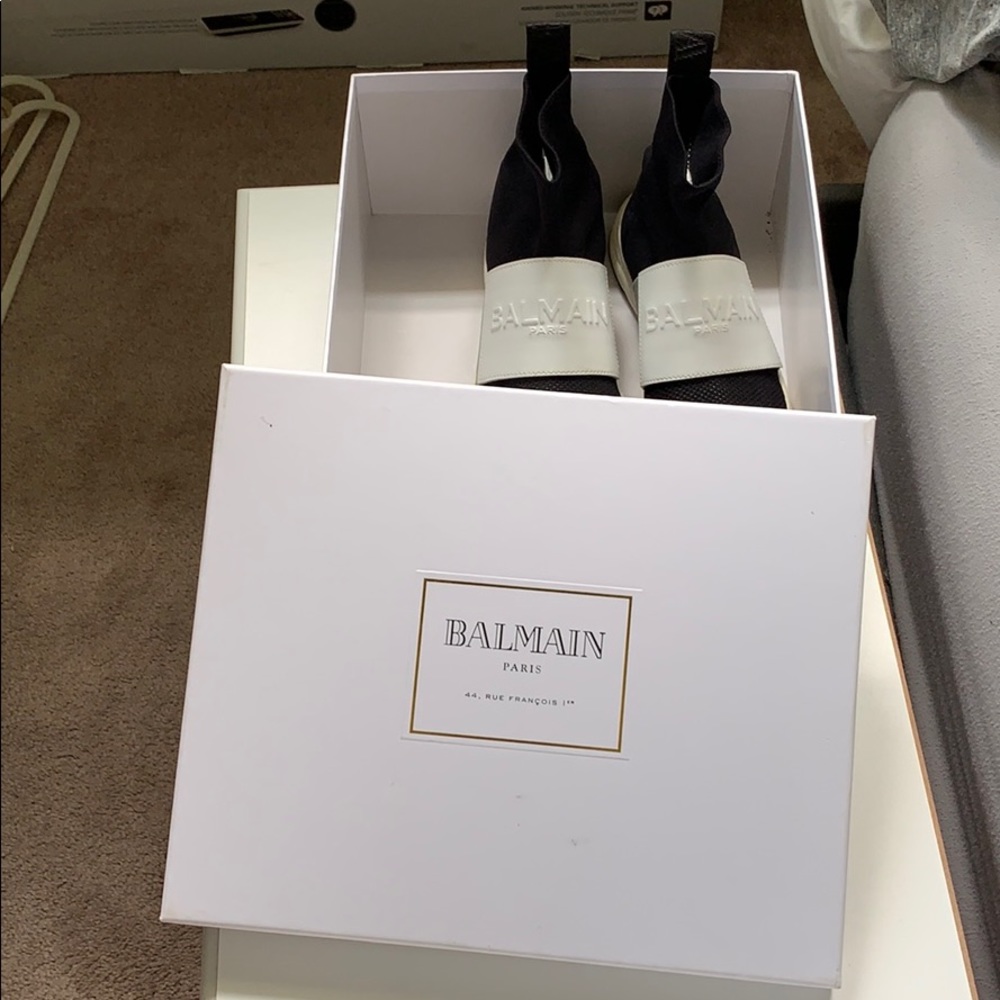 WORN ONCE BALMAIN Sneakers (s 8) with box!!! - Picture 3 of 14